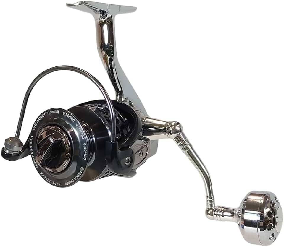 Pesca Brasil, Molinete Neptuno Collection 4000, 6 Rolamentos Para Todo Tipo De Pescaria Com Alto Impacto, Carretel Aliviado, Sofisticação E Leveza, Feito Em Aço E Alumínio