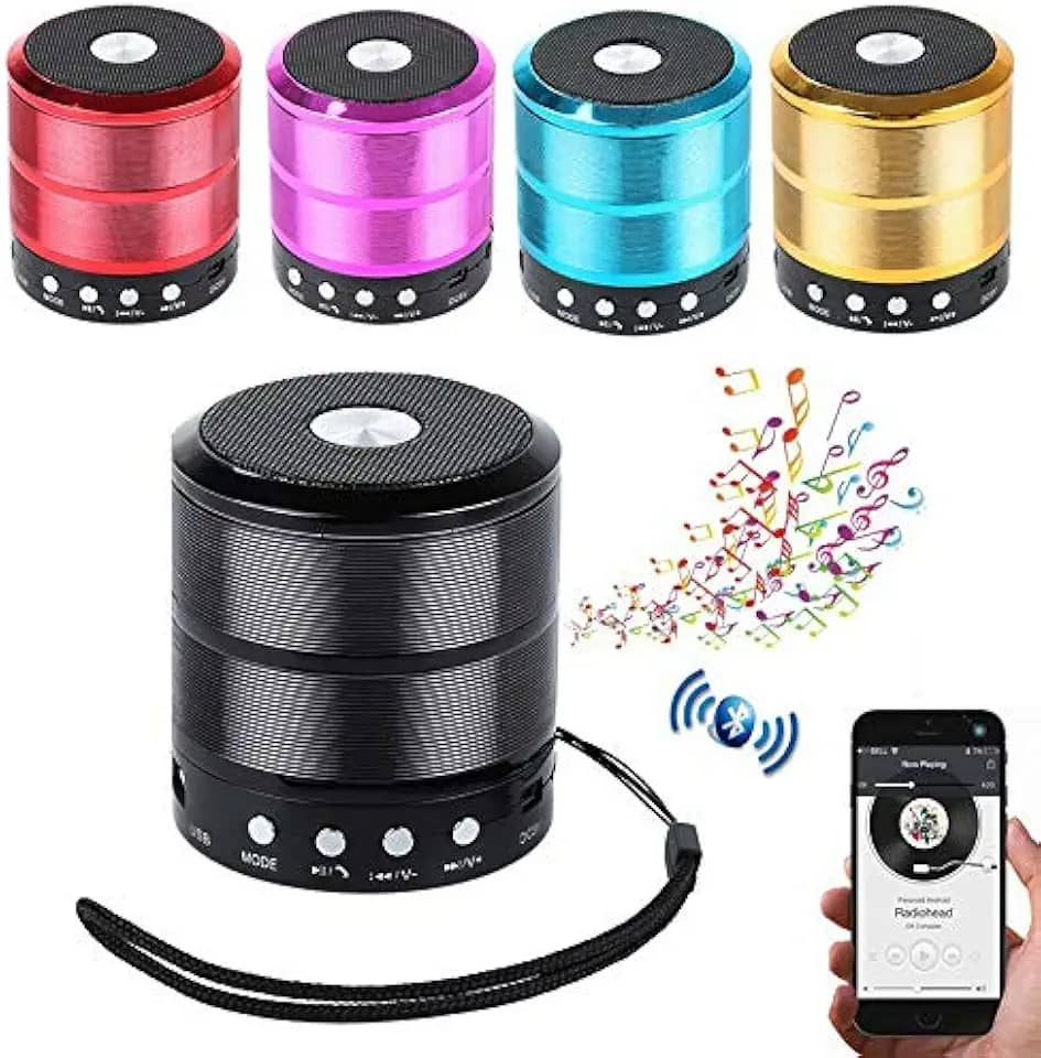 Mini Caixinha De Som Bluetooth Portátil Usb Mp3 P2 Sd Rádio Fm Ws-887 / Caixa de Som Portátil Mini Speaker Bluetooth - Preta