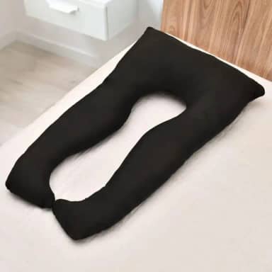 Travesseiro de corpo para Gestante Gravida 1,20x60 micropercal 200 fios (PRETO)