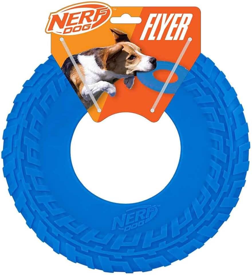 Nerf Dog Brinquedo Atomic Flyer, disco voador, leve, durável e resistente à água, ótimo para praia e piscina