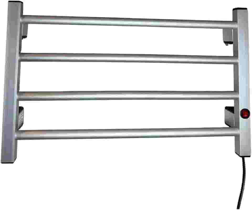 Toalheiro Térmico Aquecedor de Toalhas 4 Barras- Com Seletor de Voltagem 110/220 V (PRATA)