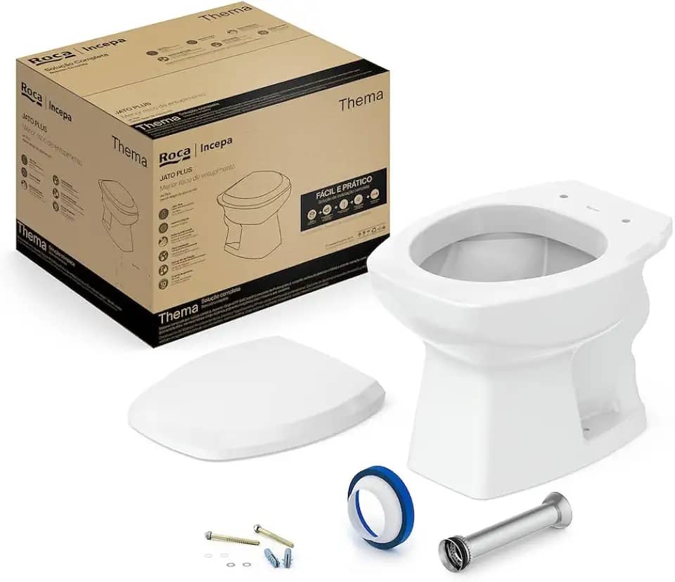 Kit Bacia Convencional, Assento Polipropileno Soft Close e Complementos de Instalação Thema