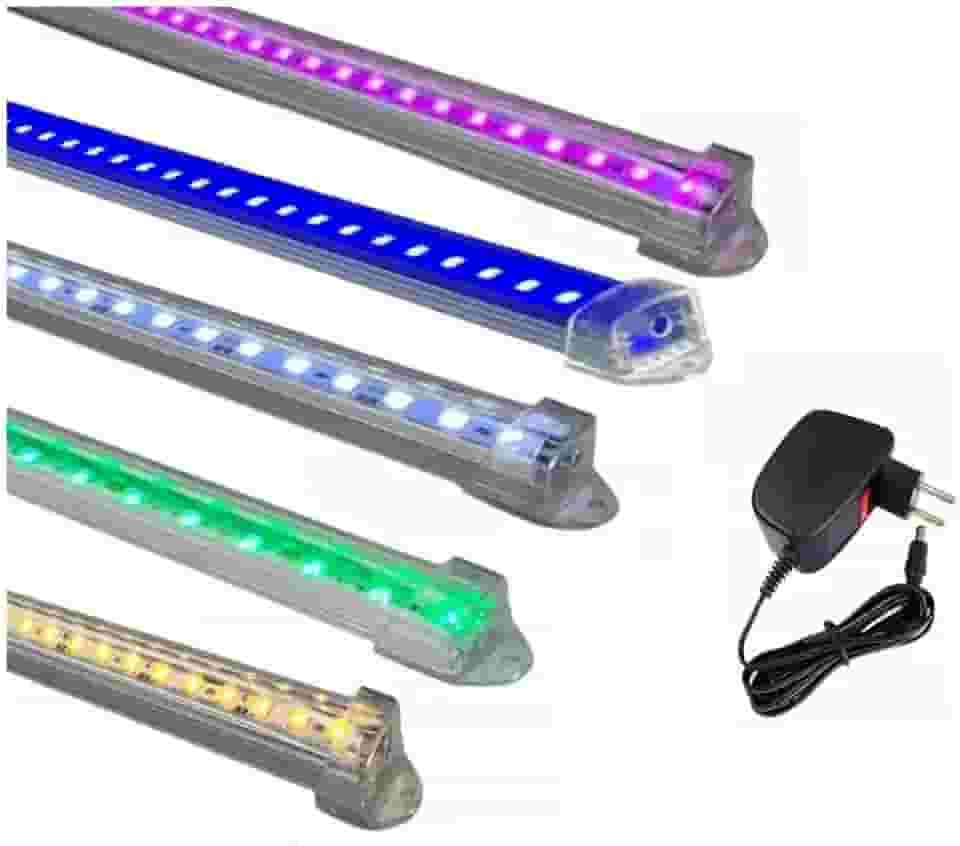 Luminaria Led Para Aquario Marinho Plantado 20cm A 100cm Com Fonte E Plug(RGB fixo,80cm)