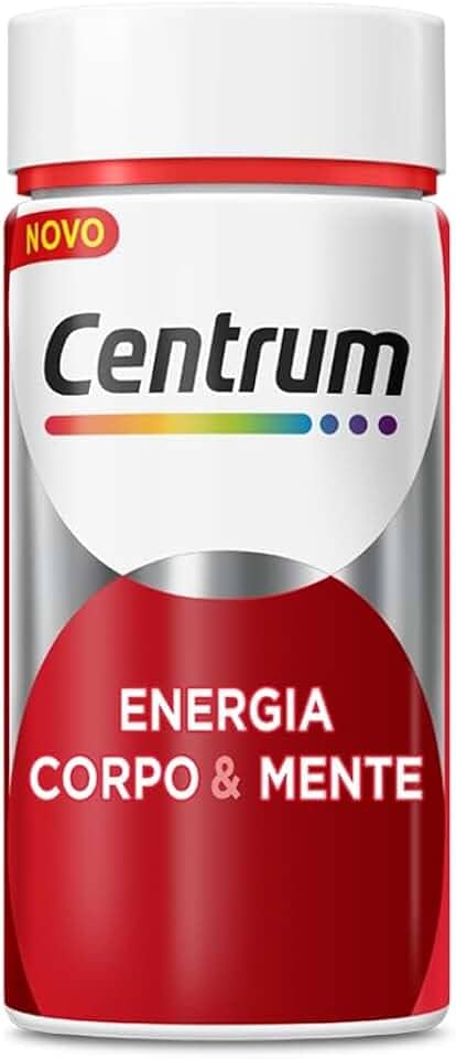 Centrum Energia, Corpo e Mente Multivitamínico com Cafeina, Vitamina B12 e Magnesio, 60 Cápsulas