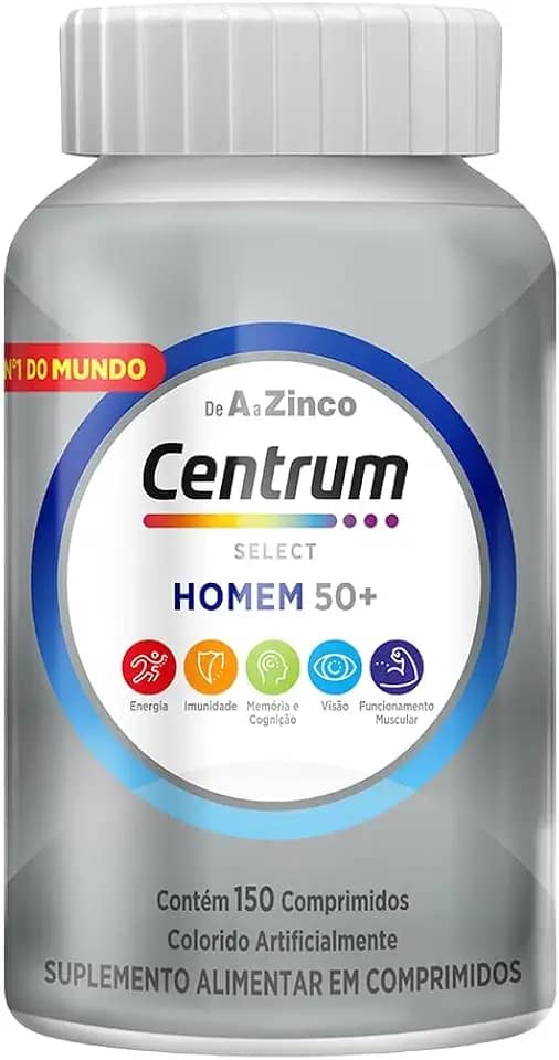 Centrum Homem 50 Mais Multivitaminico, com Vitamina D, Vitamina B12, Calcio e Magnesio, 150 Comprimidos