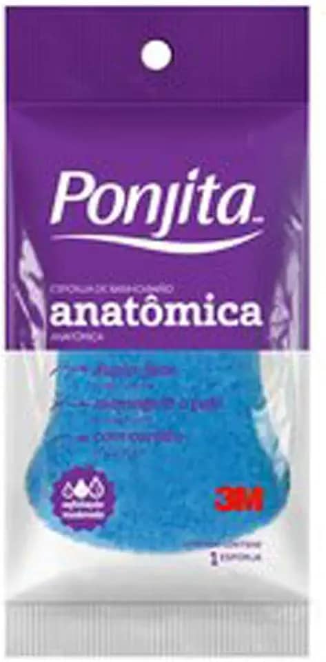 Ponjita, 3M, Esponja de Banho Anatômica - 1 Unidade, Cores sortidas