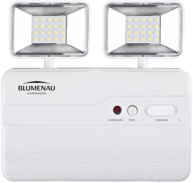 Luminária de Emergência LED 2 Faróis 5W 1200lm 100-240V