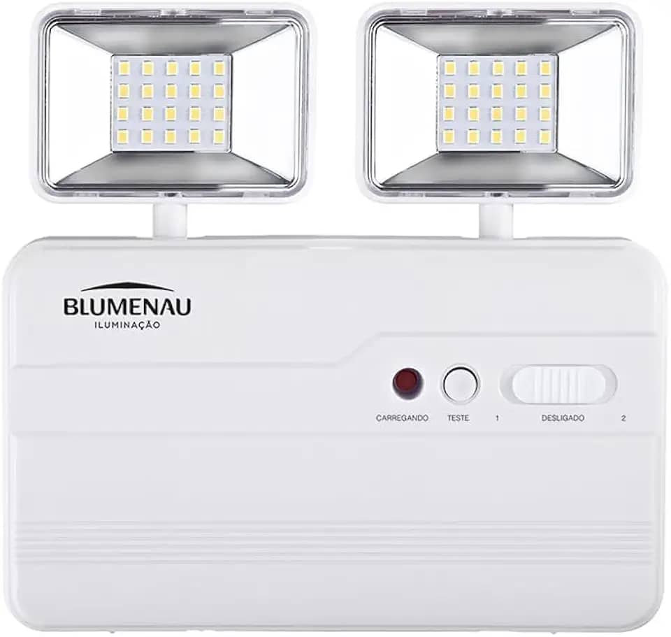Luminária de Emergência LED 2 Faróis 5W 1200lm 100-240V