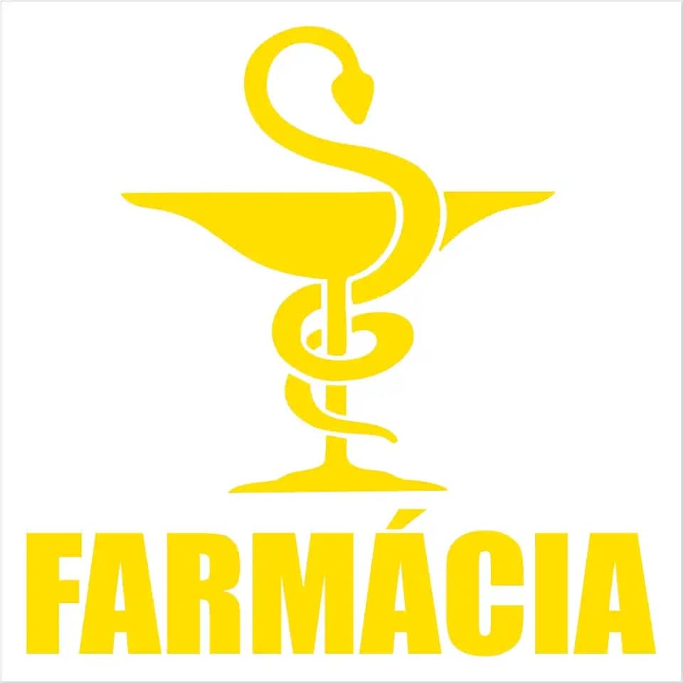 Adesivo de Recorte Farmácia Apotheke, profissão Farmacêutico, Estudantes de Faculdade, para paredes Lisas, Portas, Carros, vidros, notebooks (AMARELO, 56X56 CM)