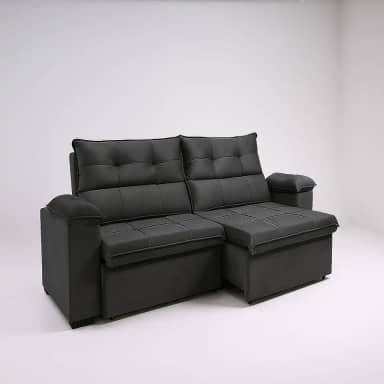 Sofá Aconchegante 2 Lugares Reclinável e Retrátil Bel Veludo LIMOV (Cinza Chumbo, 1,50m)