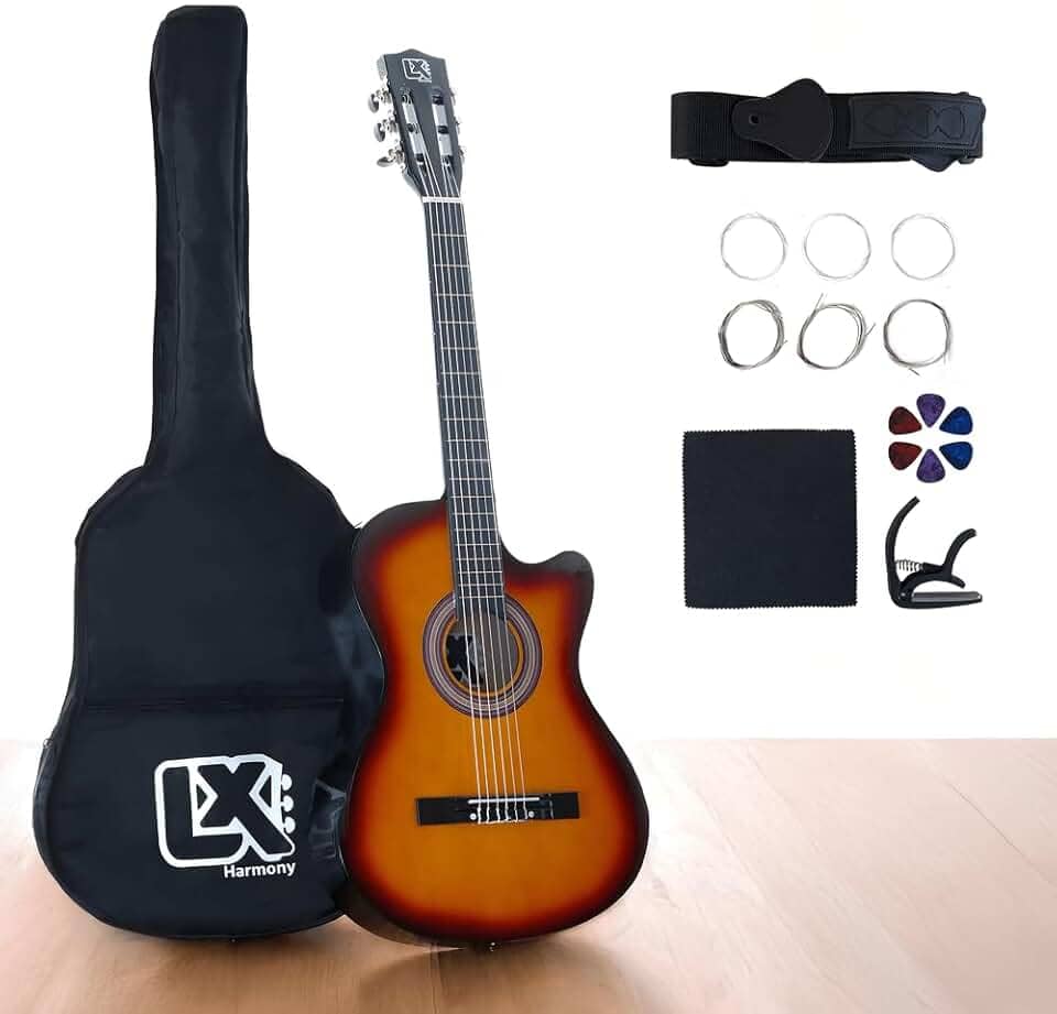 Genérico Violão Clássico Acústico Cutaway 38” Iniciantes - Kit Completo.