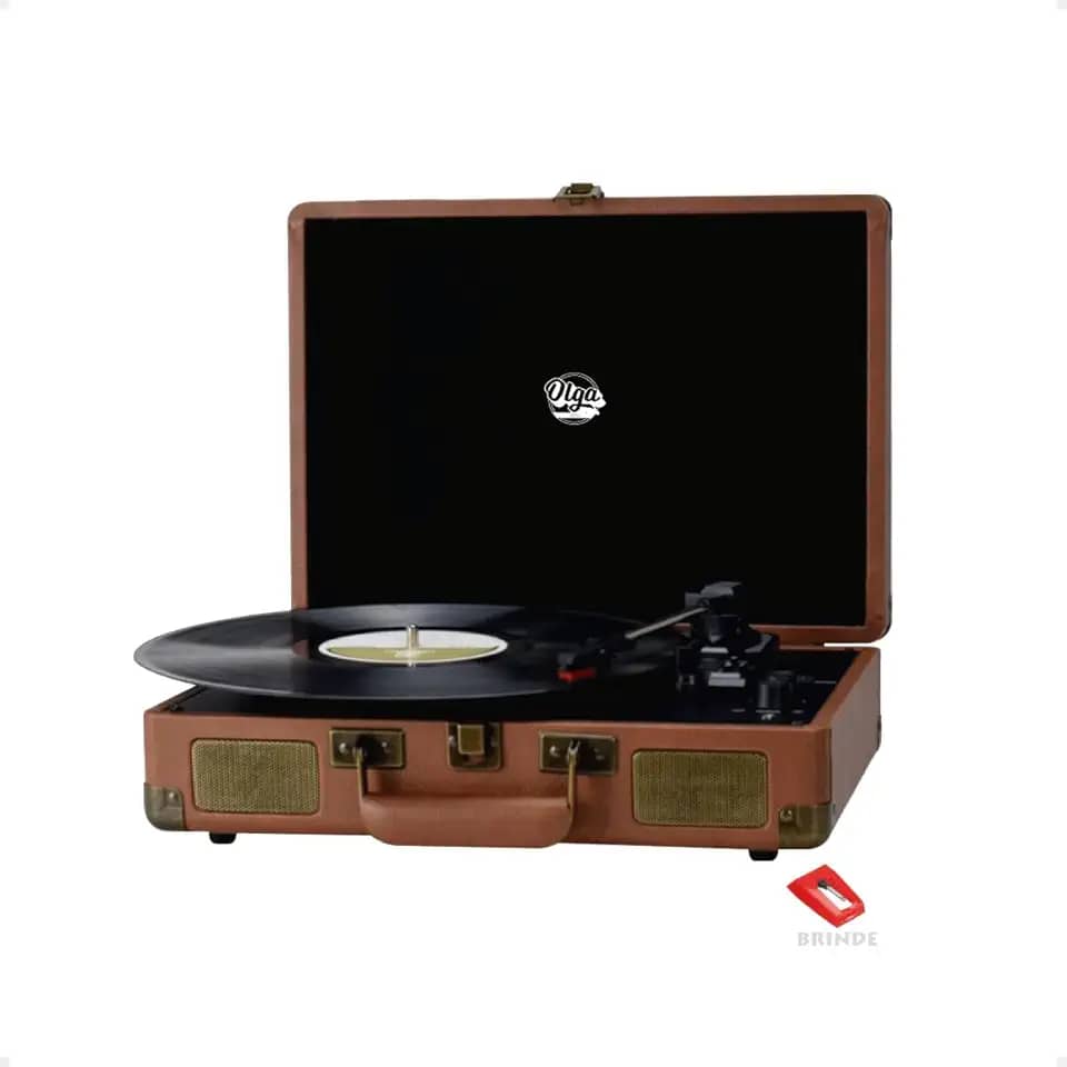Vitrola Maleta Retro Toca Discos De Vinil Lp Antigo Portátil Vintage Bluetooth Bivolt
