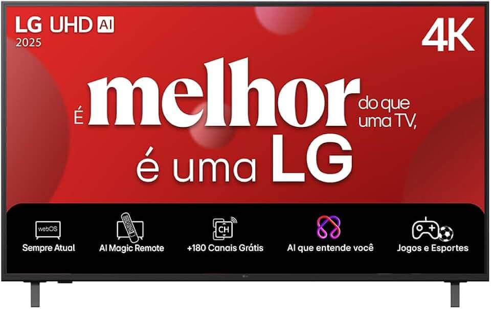 Smart TV 4K 50" LG UHD 50UA85 Processador α7 AI Ger8 4K Super Upscaling Google Cast Alexa Integrado Controle AI Smart Magic WebOS 25