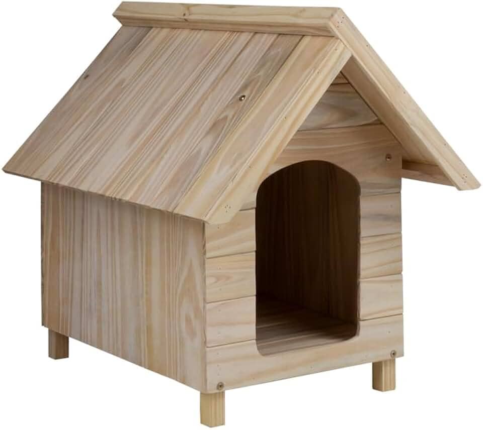 Casa Casinha De Cachorro em Madeira Sem Pintura Grande N4