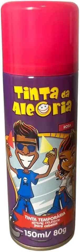 Tinta de Cabelo Temporária Spray Colorido – Sai com Água, Ideal para Carnaval, Festas e Fantasias – Uso Infantil e Adulto, Fácil Aplicação e Remoção (Rosa)