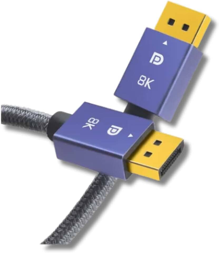 Cabo DisplayPort 1.4 8K 60Hz 1,5m – 4K 144Hz, Blindado, HDR, Ouro, FreeSync/G-Sync, 32.4Gbps