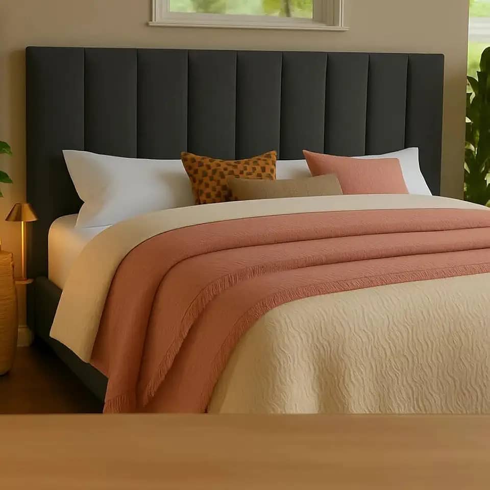 Cabeceira Modular Para Cama King – Estofada Com Fita Dupla Face De Fixação Sem Furos Na Parede (Cinza)