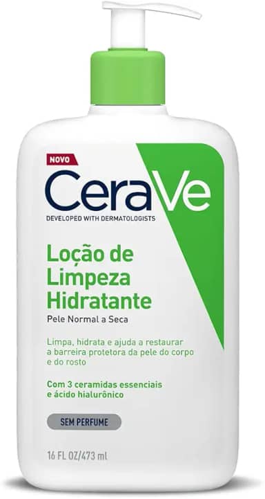 CeraVe, Loção de Limpeza Hidratante de Banho, Sem Espuma,