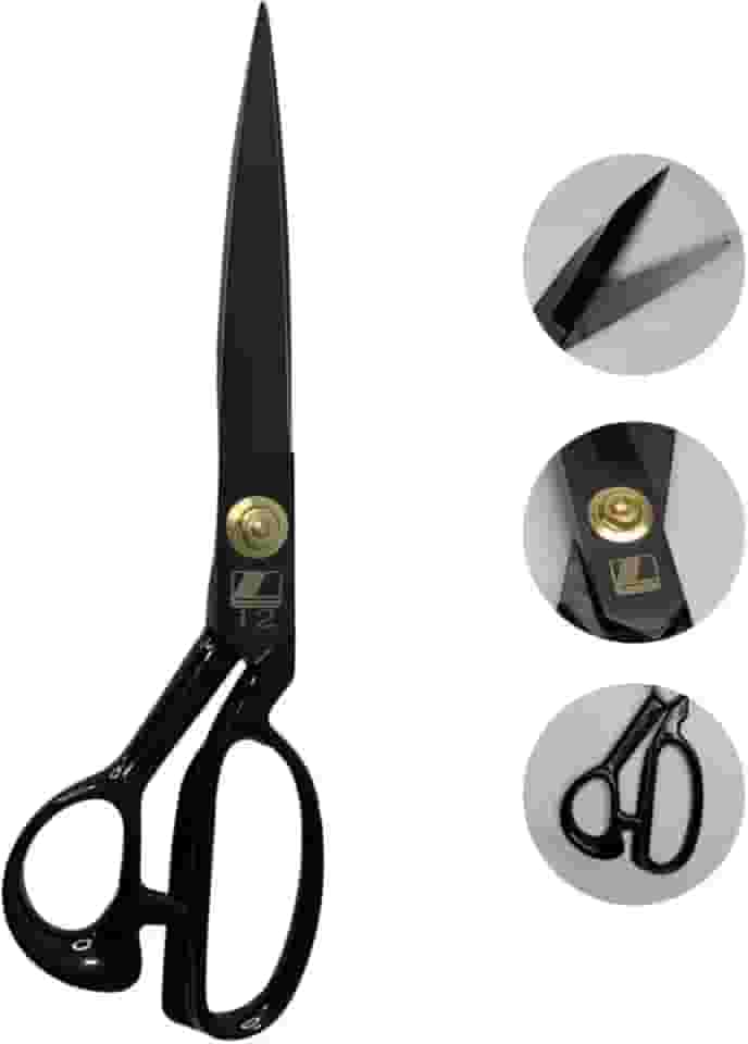 Tesoura Alfaiate Costura Reforçada Titanium Profissional 12' Artesanato Teflon Cortar Tecido Aço Alemão Crina de Cavalo Tapeceiro