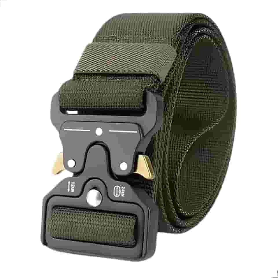 Cinto UtilitárioTático Militar de Nylon Ajustável com Fivela Metálica – Resistente, Leve e Confortável para Trabalho, Viagem, Trilhas e Uso Diário – 130 cm, Unissex