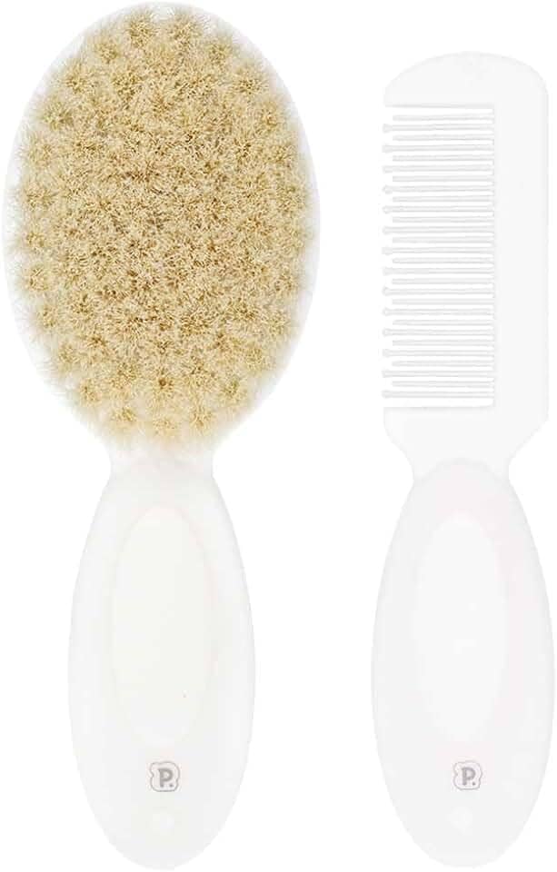 Pimpolho Kit Pente E Escova De Cerdas Naturais Para Bebê