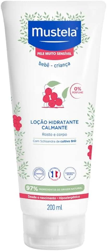 Hidratante e Calmante sem Fragrância para Pele Muito Sensível/Sensibilizada dos Bebês e Crianças, Mustela Bebê, Rosa, Médio/200 ml