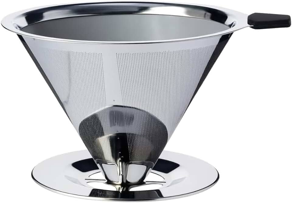 Coador Filtro de Café 103 Inox Reutilizável Grande 14,5 X 12,4 X 8cm Sustentável Durável Fácil de Limpar Premium