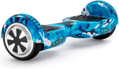 Hoverboard Skate Elétrico 6.5' Com Bolsa Led Bluetooth Azul Camuflado Brinovar