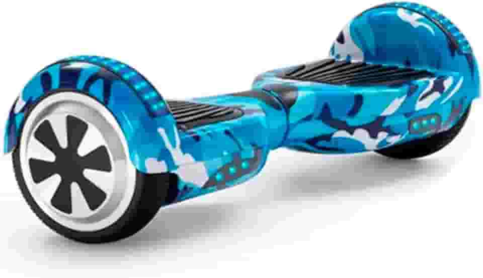Hoverboard Skate Elétrico 6.5' Com Bolsa Led Bluetooth Azul Camuflado Brinovar