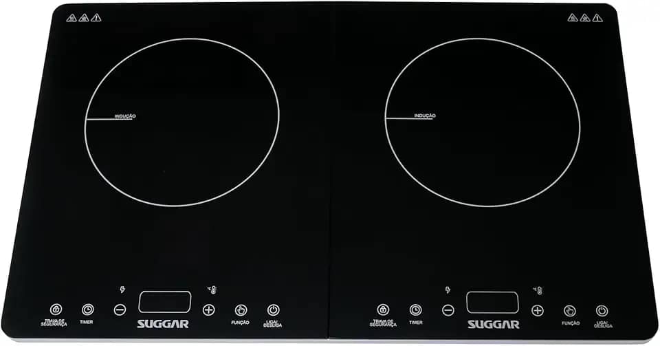 Cooktop Portátil de Indução 2 Zonas 127v Preto