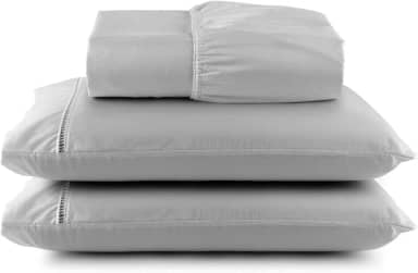 Jogo de Lençol Queen, 3 Peças, Micropercal 400 Fios, Toque Acetinado Macio Cinza Hotel.
