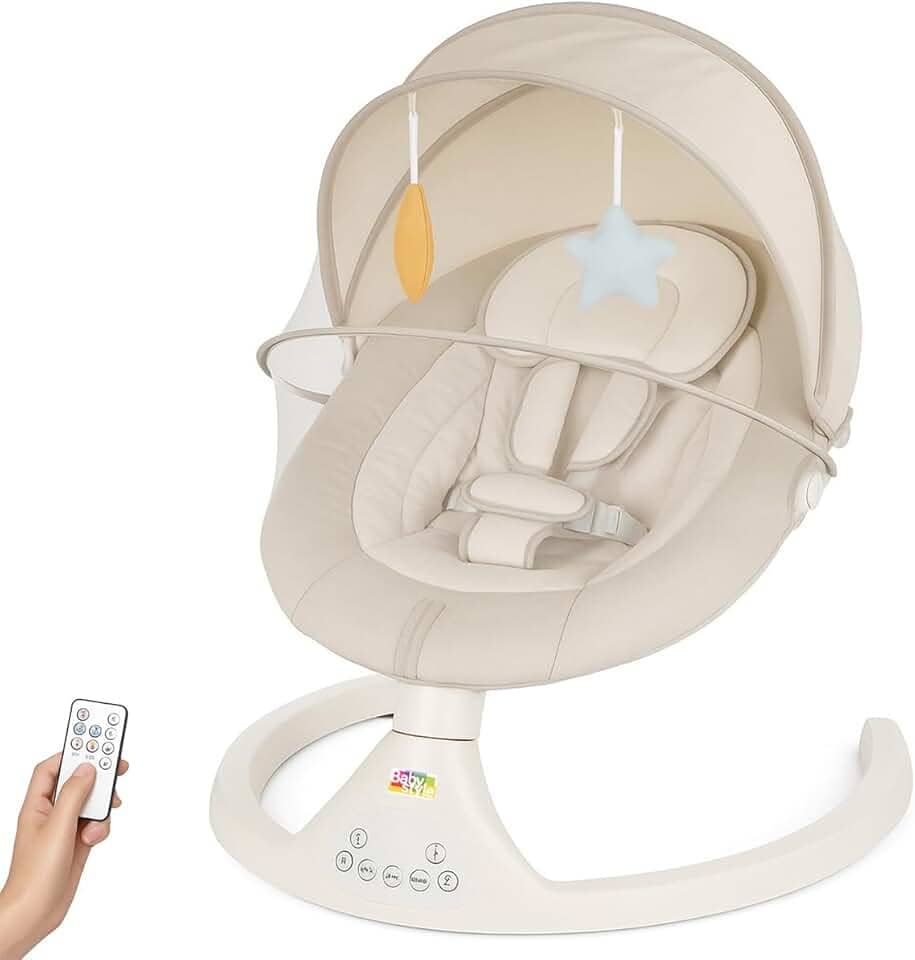 Cadeira de Descanso e Balanço para Bebê Bliss Baby Style com Música, Mosquiteiro e Controle Remoto