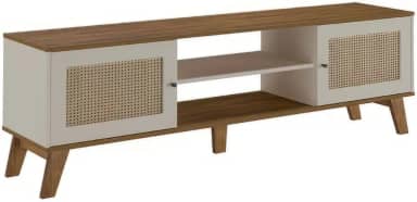 Rack para Tv ate 75' com 2 portas CHARLOTTE cor Pinho/Off White - Artely