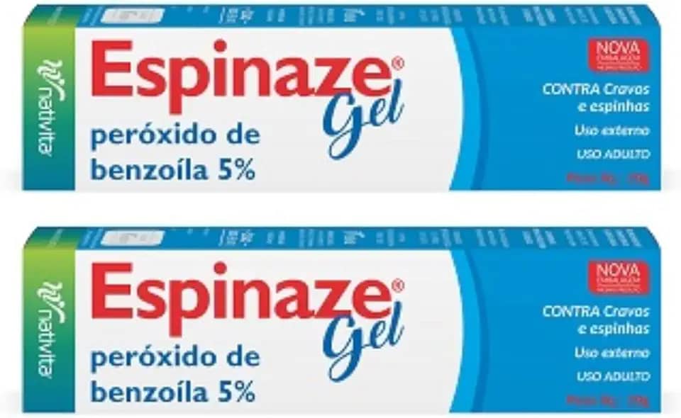 Kit 2 Espinaze Gel 20g Benzoíla 5% Contra cravos e espinhas