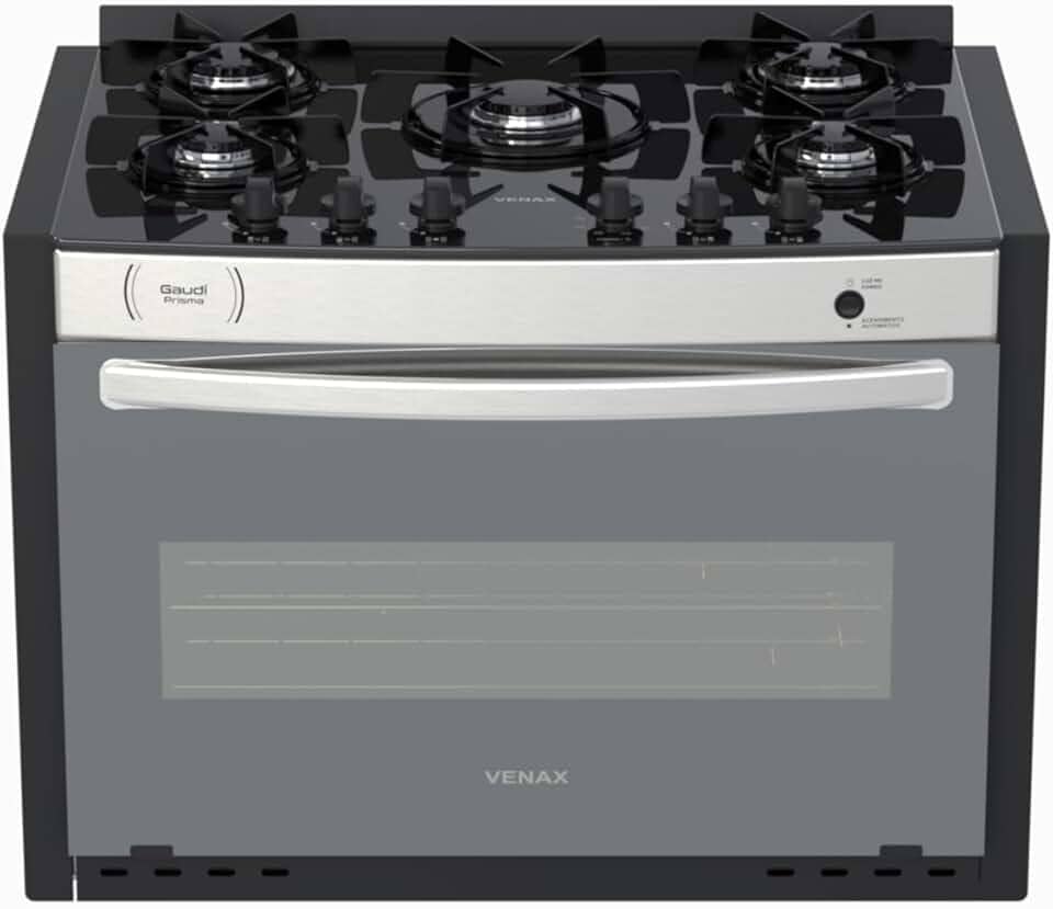 Fogao A Gas De Embutir Gaudi Prisma Vitreo El 5q Inox Gas Glp