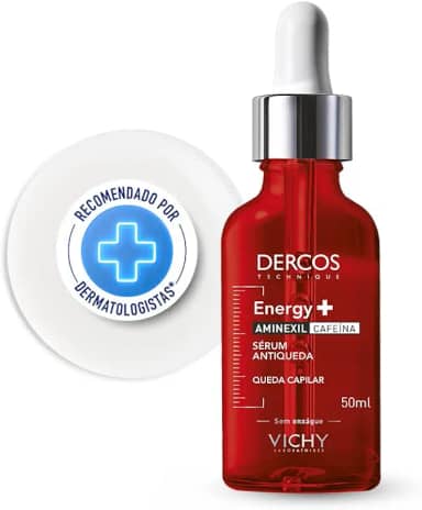 Vichy Dercos Energy+ Sérum Capilar Antiqueda, com Aminexil, Niacinamida e Cafeína, Aumenta Espessura dos Fios, Fortalece e Reequilibra o Couro Cabeludo, para Todos os Tipos de Cabelos, 50ml