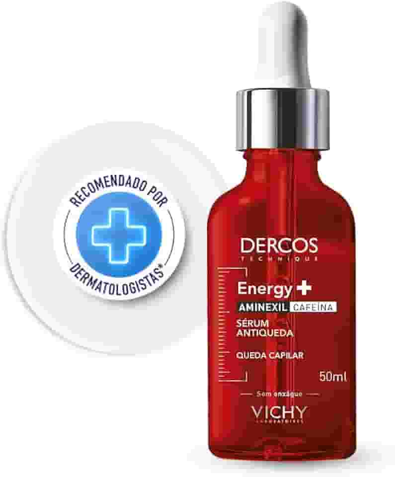 Vichy Dercos Energy+ Sérum Capilar Antiqueda, com Aminexil, Niacinamida e Cafeína, Aumenta Espessura dos Fios, Fortalece e Reequilibra o Couro Cabeludo, para Todos os Tipos de Cabelos, 50ml