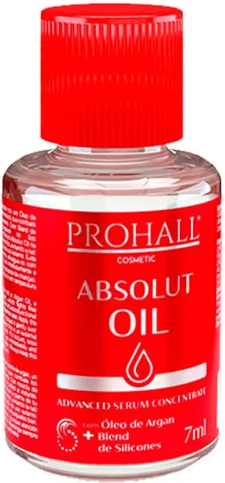 Hair Oil Prohall Absolut Oil - Sérum Reparador de Pontas Concentrado, Brilho Intenso e Maciez, 7ml