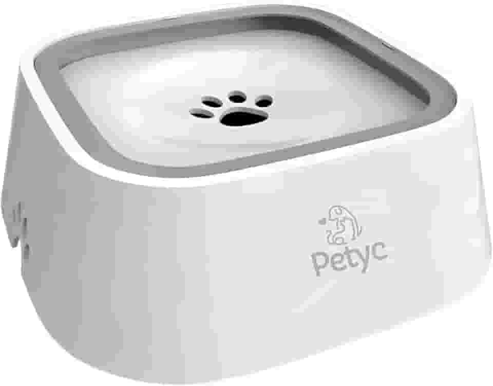 Bebedouro Automático Pelo Seco 1L PETYC Sistema Anti-Respingo, 20x8 cm, Produto Petshop Raças de Pelo Longo (Branco)