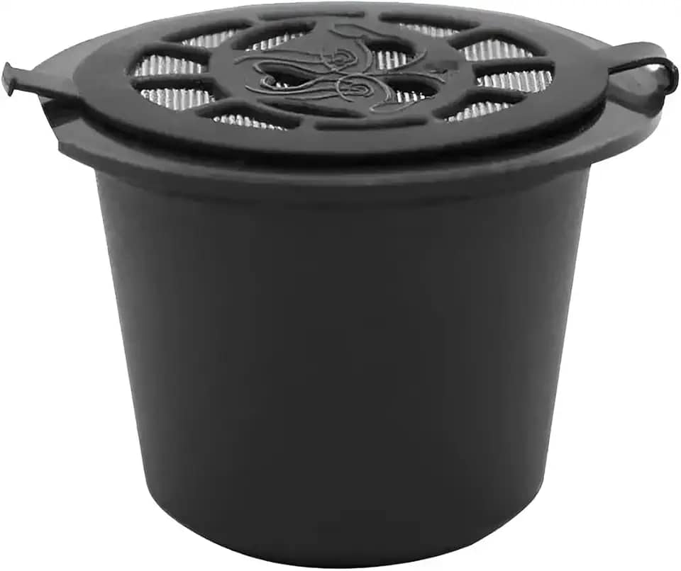 Kit Cápsulas Reutilizáveis para Café e Chá, Preto, 3,8 x 3,0 x 2,5 cm, 3 Unidades com Escova e Medidor
