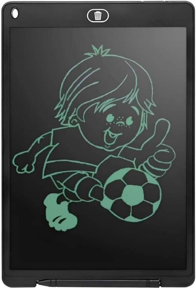 Tablet Infantil LCD Lousa Mágica Escrita Colorida Para Desenho e Estudo Educativo 12 Polegadas (Preto)