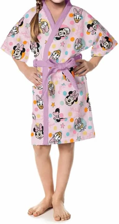 Roupão Aveludado Infantil Quimono Estampado Minnie M Com 1 peça