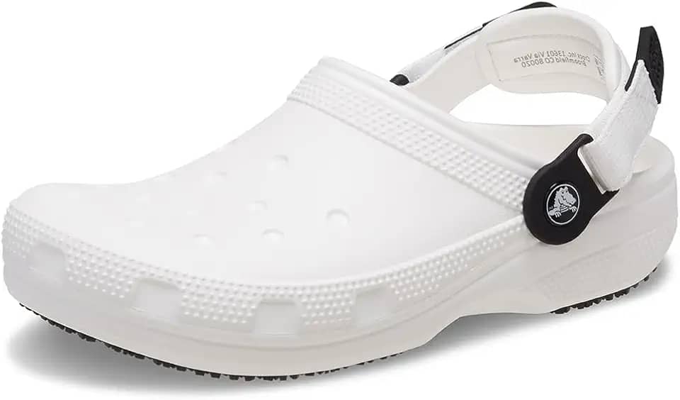 Sandália crocs classic work clog white