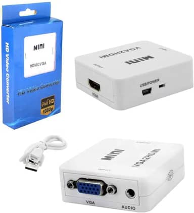 Mini Conversor Adaptador HDMI para VGA + Áudio