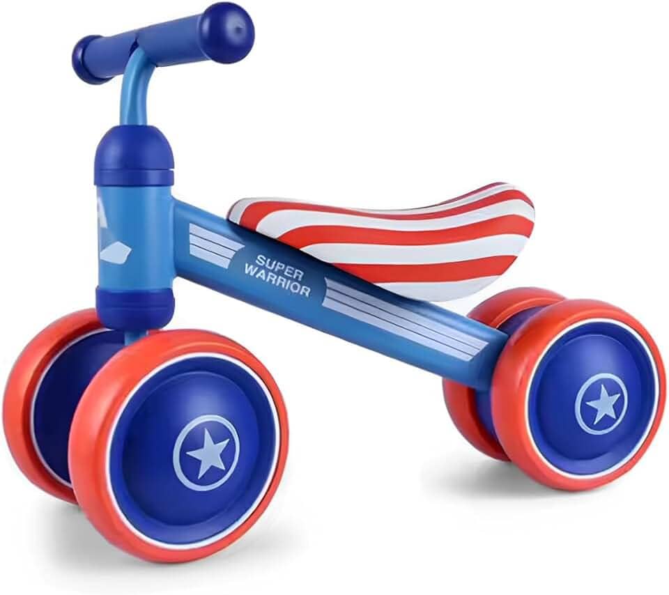 Bicicleta de Equilíbrio Infantil 4 Rodas Sem Pedal Kidino – Para Bebês +12 meses, Estável e Segura