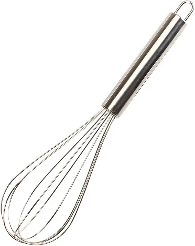 Batedor Fuê Fouet Bate Claras Bolo Confeitaria Inox Reforçado Resistente 26 Cm Misturador Mixer de Ovos Cozinha Formato Gota