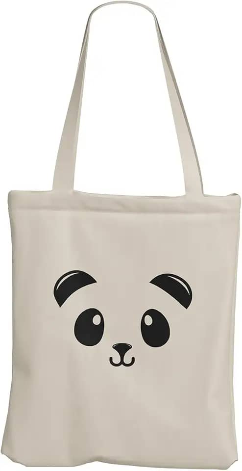 Ecobag Panda Bolsa de Praia Grande Sacola de Tecido Dobrável Ecológica Feminina 30x40 REC Store