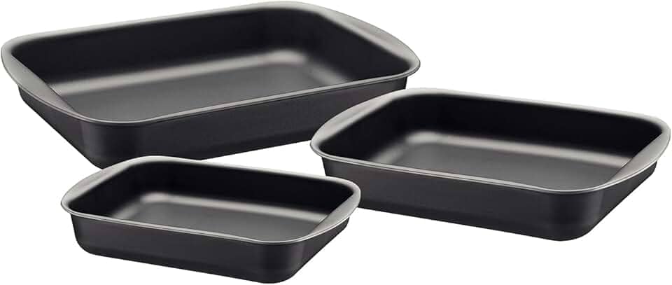 Jogo de Assadeiras de Alumínio com Revestimento Interno Antiaderente com 3 Peças, Grafite, Tramontina