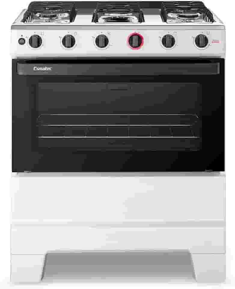 Fogão Esmaltec 5 Bocas Ideal Super Mesa de Aço Inox Branco F5IAB - Bivolt