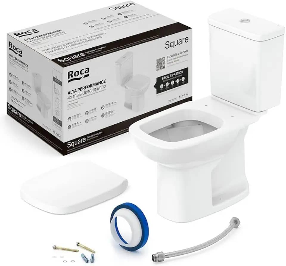 Roca Kit Vaso Sanitário com Caixa Acoplada e Assento Soft Close Square